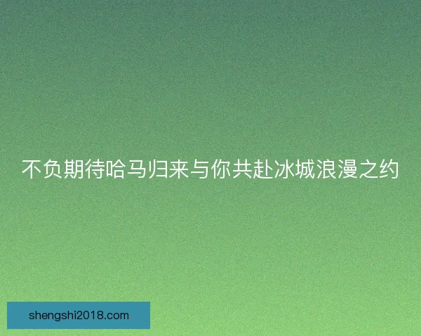 不负期待哈马归来与你共赴冰城浪漫之约