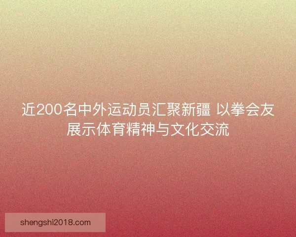 近200名中外运动员汇聚新疆 以拳会友展示体育精神与文化交流